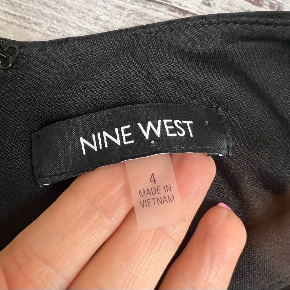 Nine West Black Sleeveless Jumpsuit with Asymmetrical Bodice. Size 4. - Picture 8 of 14